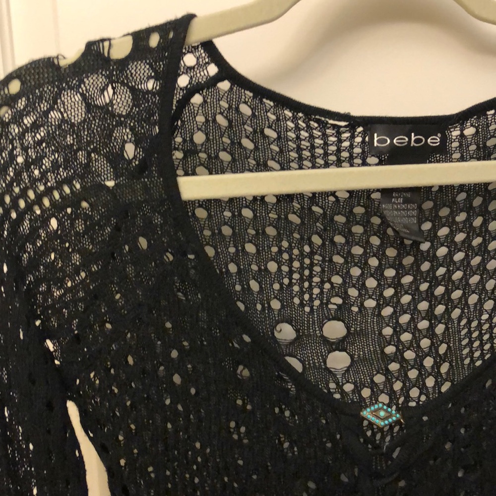 Black sexy netted Bebe top